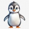 A small baby penguin standing on the ice.