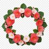 Free Floral Border PNG Image A floral wreath made up of intertwined flowers with a clear background.