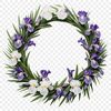 Beautiful Floral Decoration Wreath PNG Image A decorative floral wreath with a clear background, suitable for commercial or personal use.