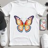 A colorful butterfly with intricate details in a transparent PNG format.