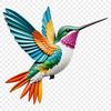 Vibrant Tropical Bird Perch A colorful, tropical bird with iridescent feathers and long beak, perched on a green branch.