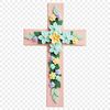 A simple white cross with floral accents, designed for personal or commercial use.