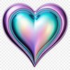 A simple, high-resolution PNG image of a transparent love heart on a clear background.