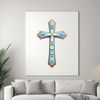 Floral Cross Design PNG A clear background image of a cross in a floral-inspired design, ideal for digital and print applications.