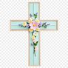 Beautiful High Resolution Cross PNG A transparent PNG file of a simple cross with floral details on the arms.