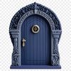A small, transparent fairy door with intricate details in high resolution, suitable for commercial or personal use.