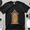 Whimsical Threshold Illustration A small, ornate fairy door with a clear background, perfect for sublimation printing or decoupage on various surfaces.