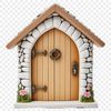 Magical Doorway with Clear Background A whimsical fairy door with a transparent background, ideal for commercial or personal projects.
