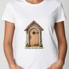 Enchanted Entryway Illustration A whimsical fairy door with intricate details, perfect for sublimation printing or DIY crafts.