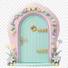 Magical Entrance Illustration An illustrated design of a magical fairy door with a large transparent PNG format suitable for commercial use.
