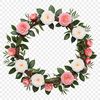 Beautiful Transparent Floral Garland A transparent floral wreath with a clear background in high resolution PNG format.