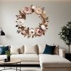 A high-resolution floral wreath with clear background, suitable for sublimation printing or commercial use.