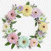 Beautiful Symmetrical Flower Arrangement A decorative floral wreath made up of various flowers in a symmetrical arrangement.
