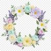 High-Resolution Flower Garland PNG Image A high-resolution floral wreath made up of intricate flowers and foliage on a transparent background.