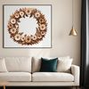 Commercial Quality Transparent Wreath Clipart A floral wreath made up of various flowers and foliage elements, suitable for commercial or personal use.