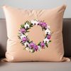 Beautiful High Resolution Flower Wreath Image A high-resolution floral wreath made from various flowers and foliage with a clear background.