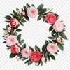 High Resolution PNG Flower Garland A high-resolution floral wreath with clear background, suitable for sublimation printing and commercial or personal use.