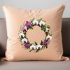 Beautiful Circular Bouquet PNG Image A floral patterned circular wreath with clear background.