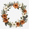 Beautiful Floral Garland Design for Sublimation Printing A high resolution floral wreath designed with transparent background suitable for sublimation printing.