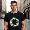 Free Printable Flower Wreath Template A high-resolution floral wreath design with clear background for sublimation and print projects.