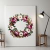 Beautiful Bouquet Wreath Design A floral wreath made from various flowers and greenery elements.