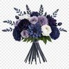 A collection of colorful flowers arranged together in a transparent PNG image.