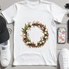 Free Downloadable Transparent Wreath Template A high-resolution floral wreath made with multiple flowers and leaves on a transparent background.