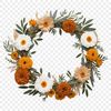 High-Res Wreath Illustration with Clear Background A high-resolution floral wreath with a clear background, designed for commercial use or personal projects.