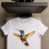 Detailed Bird Perched on Branch PNG A colorful hummingbird perched on a branch, with its feathers and beak detailed in high resolution.