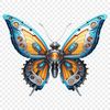 Colorful Butterfly with Vibrant Wings A colorful transparent PNG image of a realistic insect butterfly with vibrant wings.