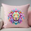 A high-resolution transparent image of a majestic lion on a clear background.