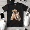 Playful Pet Pair on Clear Background A high-resolution PNG image of a cute puppy and kitten playing together on a clear background.