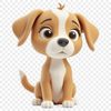 High Res Animal Portrait A high-resolution transparent PNG image of an adorable dog.