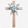 Classic Cross Design A transparent PNG image of a classic cross with intricate details.