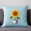 High-Res Flower Illustration Free PNG Download Large, high-resolution PNG image of a bright sunflower in a simple flower pot, ideal for commercial and personal use.