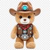 A transparent PNG image of a cuddly teddy bear on a clear background.