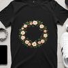 A floral wreath made from various flowers and foliage, suitable for commercial or personal use as a high-resolution template.
