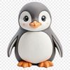 Cute Penguin in Transparent Background A small, endearing penguin chick in a clear background.
