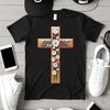 Elegant Floral Cross Design A high-resolution transparent PNG image of a white cross with floral details on each arm.