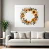 High-Resolution Floral Garland A high-resolution floral wreath featuring sunflowers in a clear background.