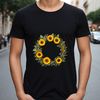 Floral Garland with Sunflowers Design A high-resolution floral wreath made with sunflowers in a transparent PNG format, suitable for commercial or personal use.