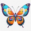 Beautiful Insect Design Image A colorful butterfly with intricate details against a transparent background.