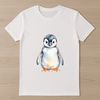 Cute Penguin Chick A small penguin chick standing on the ice with a transparent background.