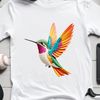 A clear image of a hummingbird in mid-flight, with a transparent background.