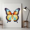 Beautiful Transparent Butterfly Graphic A vibrant transparent image of a colorful butterfly against a clear background.