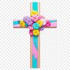 Simple Cross Design with a Clear Background A detailed digital illustration of a cross in a simple design with religious connotations.