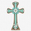 A clear-background PNG icon of a simple cross design with floral patterns subtly integrated into the design.