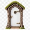 Fairy door illustration with transparent background, suitable for sublimation printing and DIY projects.