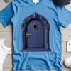 A small, transparent Fairy Door with a clear background, designed for digital use and commercial application.