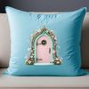 A transparent PNG image of a whimsical fairy door with a clear background, suitable for commercial or personal use.